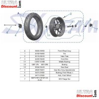 Asse ruota anteriore completo per Monkey - Gorilla 50cc-125cc (215mm) Bilder 1