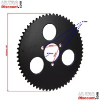 Corona rinforzata per mini moto a 60 denti (tipo 2, passo piccolo)