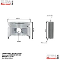 Kit pistone 63.5mm per Quad Bashan 200cc (BS200S-7) Bilder 1