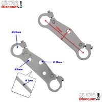 Coppia di teste forcella per mini Replica R1 (Chrome)