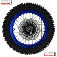 Ruota posteriore 12'' completa per Pit Bike AGB27 (blu, tacchetti da 12 mm)