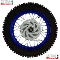 Ruota posteriore 12'' completa per Pit Bike AGB27 (blu, tacchetti da 12 mm)