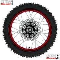 Ruota anteriore 14'' completa per Pit Bike AGB27 (rossa, ruota con tacchetti da 10mm) Bilder 1