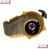 Avviamento a strappo in alluminio + Pignone in alluminio per mini Quad - giallo