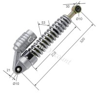 Ammortizzatore anteriore a gas per Quad Shineray 200cc STIIE-B (grigio, 320 mm) Bilder 1