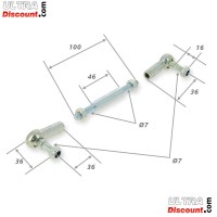 Braccetto sterzo con testine snodate per mini quad