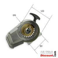 Avviamento a strappo in alluminio + Pignone in alluminio per mini quad