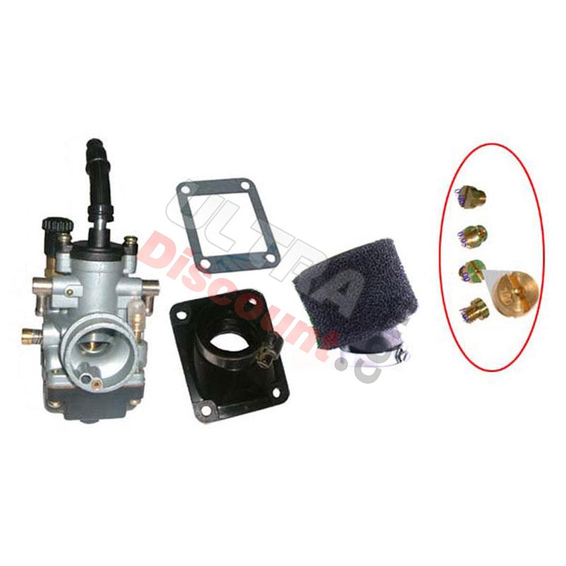 Carburatore di 19mm per mini moto MTA4 + getti + filtro nero, Ricambi Pocket Blata MT4 Carburatore di 19mm per mini moto MTA4 + getti + filtro nero, Ricambi Pocket Blata MT4