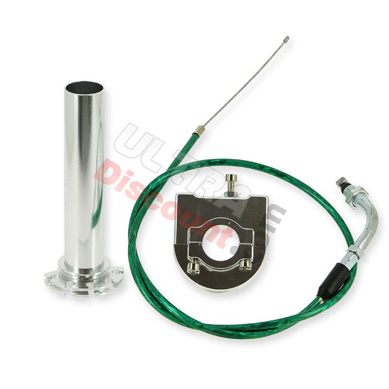 Manopola acceleratore rapida di qualità (Alu) + Cavo, ricambi YAMAHA PW50