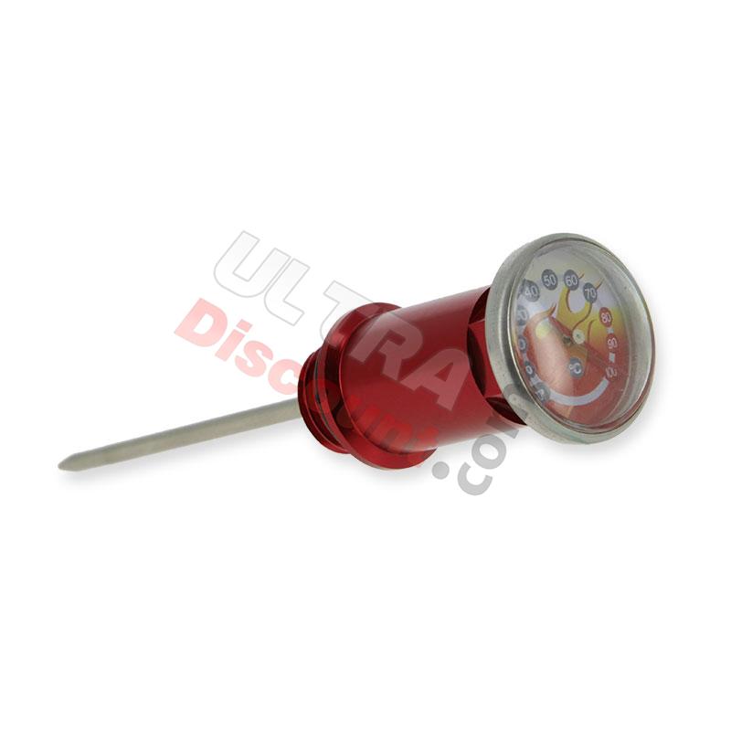Astina di livello olio ROSSA con indicatore di temperatura 50cc per Trex Skyteam, Ricambi Trex Skyteam