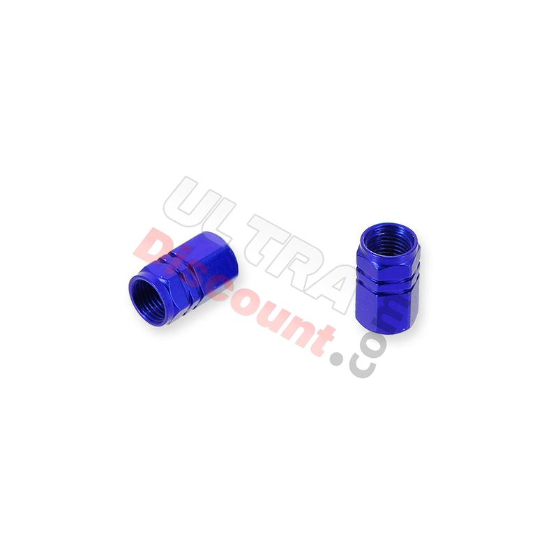 Coppia di tappi valvola blu scuro, Ricambi pocket supermoto