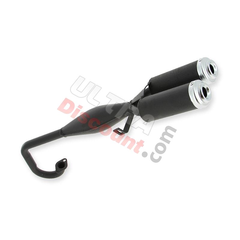 Marmitta doppio scarico di serie per mini moto argento (typo2), Ricambi Mini Moto