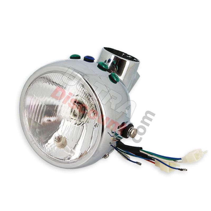 Faro anteriore completo cromato per Skymini Skybongo, Ricambi Monkey - Gorilla