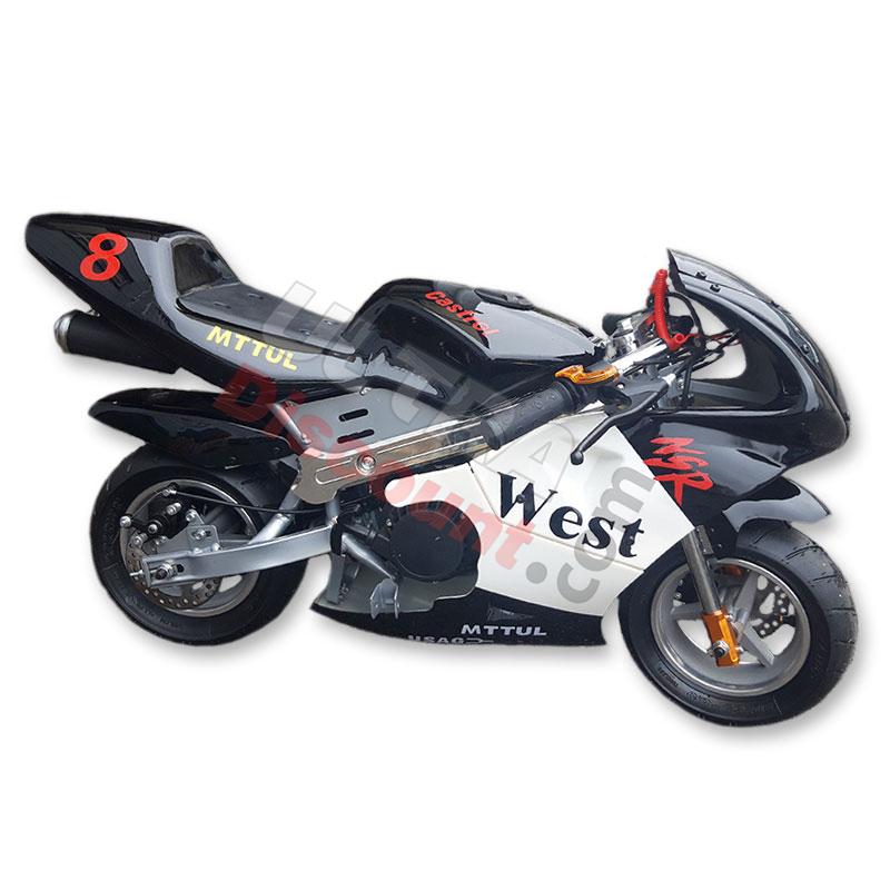 Minimoto 53cc Alta qualità Bianco e nero, Ricambi Mini Moto