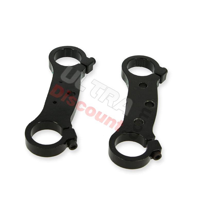 Coppia di teste forcella per mini moto 34mm Nero, Ricambi Mini moto cross Coppia di teste forcella per mini moto 34mm Nero, Ricambi Mini moto cross