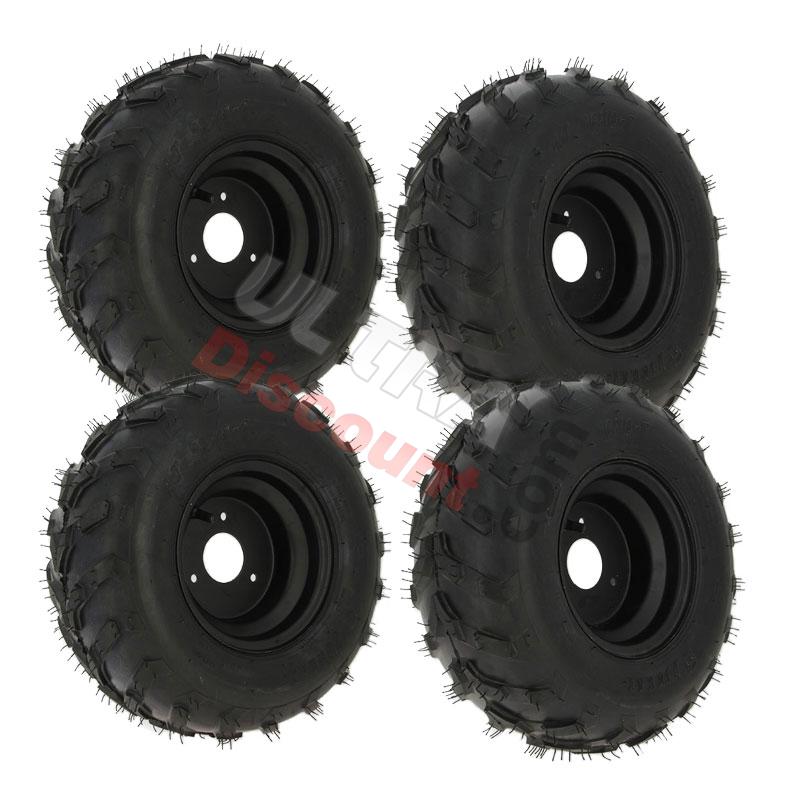 Set 4 ruote 16x8-7 complete per mini quad Bigfoot (type2), Ricambi Quad 110cc - 125cc