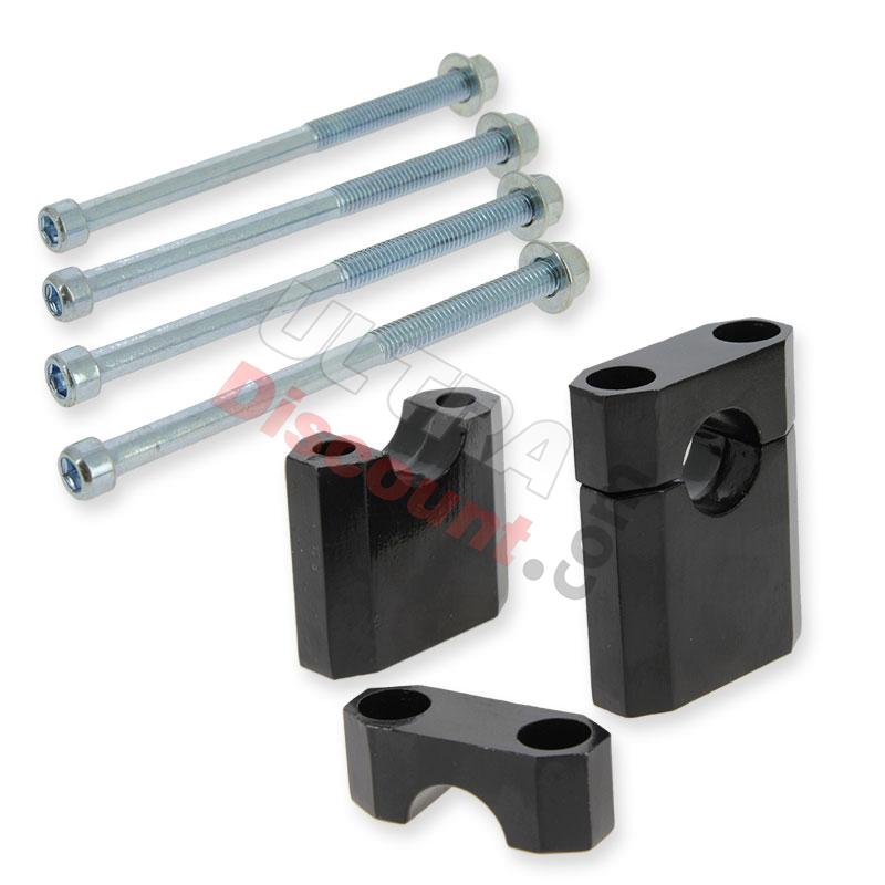 Supporto manubrio + viti per Dirt Bike (typo1-Nero), Ricambi Pit Bike