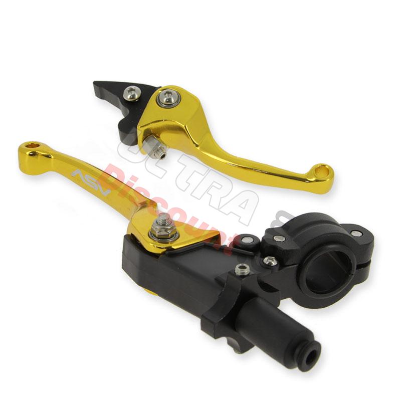 Coppia di leve per Pit Bike in alluminio UD Racing (oro) typo2, Ricambi Pit Bike