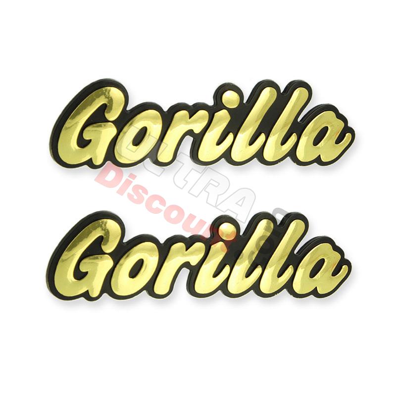 2 x Adesivo in plastica con logo Gorilla per serbatoio Skymini SkyTeam, Ricambi Monkey - Gorilla