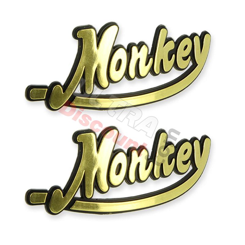 2 x Adesivo in plastica con logo Monkey per serbatoio Skymini SkyTeam, Ricambi Monkey - Gorilla