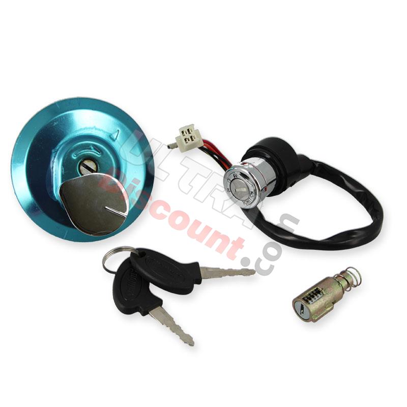 Blocchetto accensione completo e tappo serbatoio per PBR 50cc-125cc - Dopo 2009, Ricambi PBR Skyteam ZB Honda Blocchetto accensione completo e tappo serbatoio per PBR 50cc-125cc - Dopo 2009, Ricambi PBR Skyteam ZB Honda
