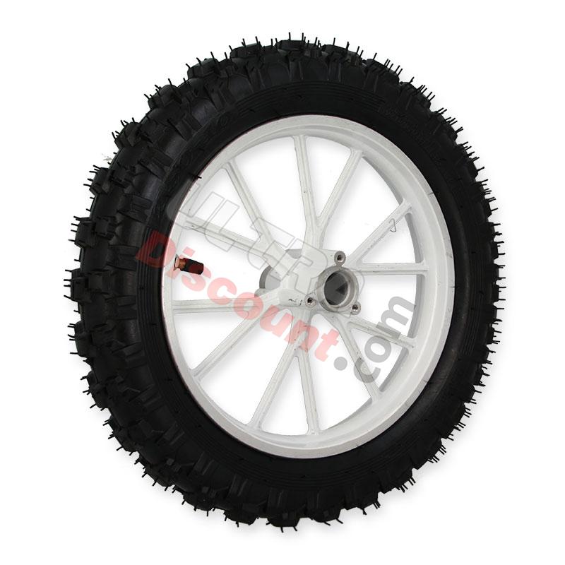 Ruota posteriore completa bianco per mini moto cross (10'', tipo 2), Ricambi Mini moto cross