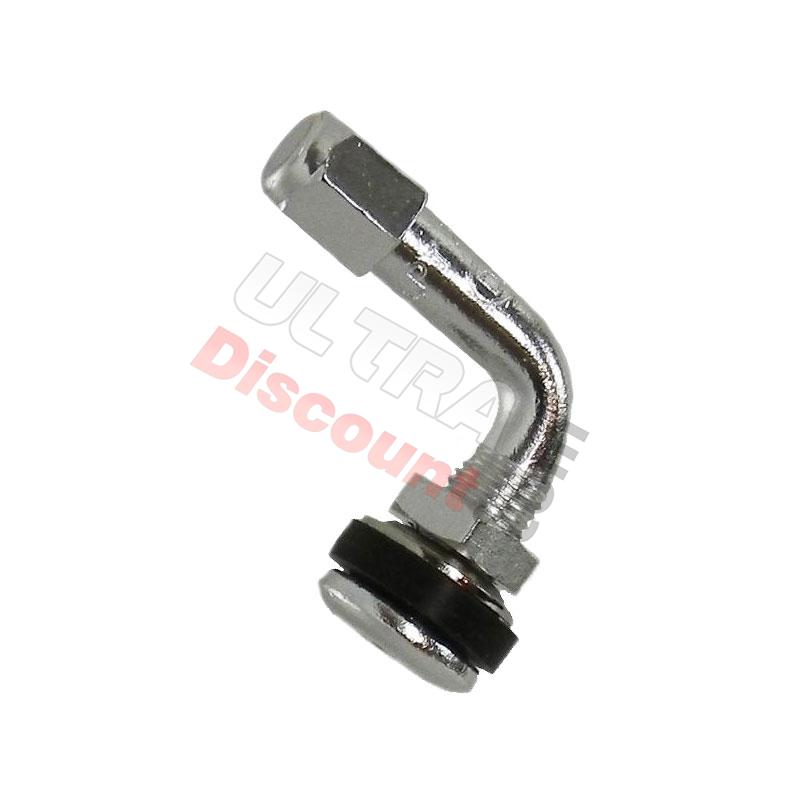 Valvola a gomito per pneumatico Tubeless (chrome), Ricambi Scooter Jonway