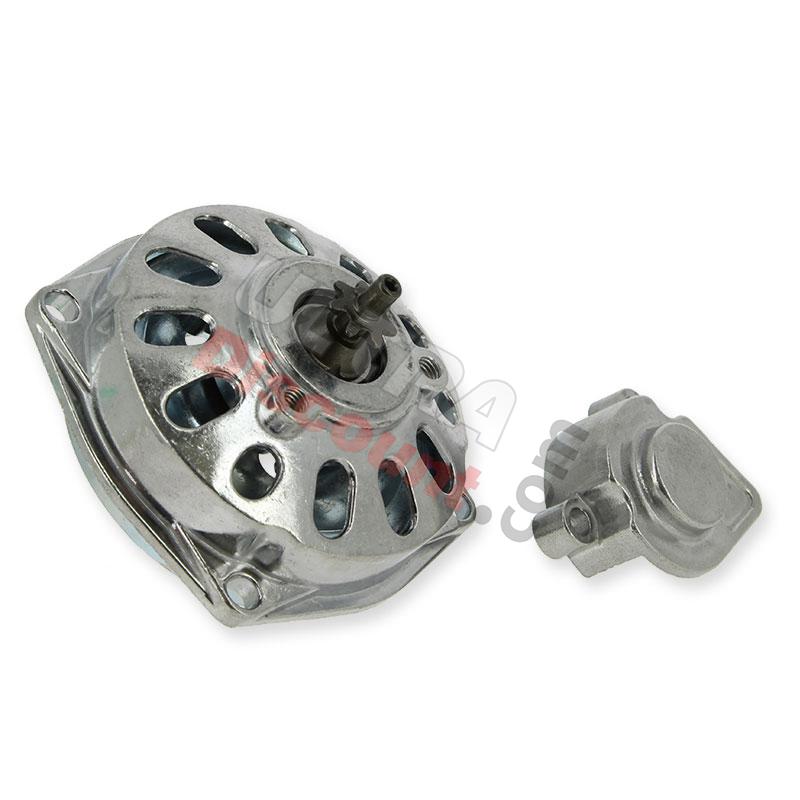 Campana frizione cromo + coperchio + pignone a 7 denti, Ricambi Mini Moto