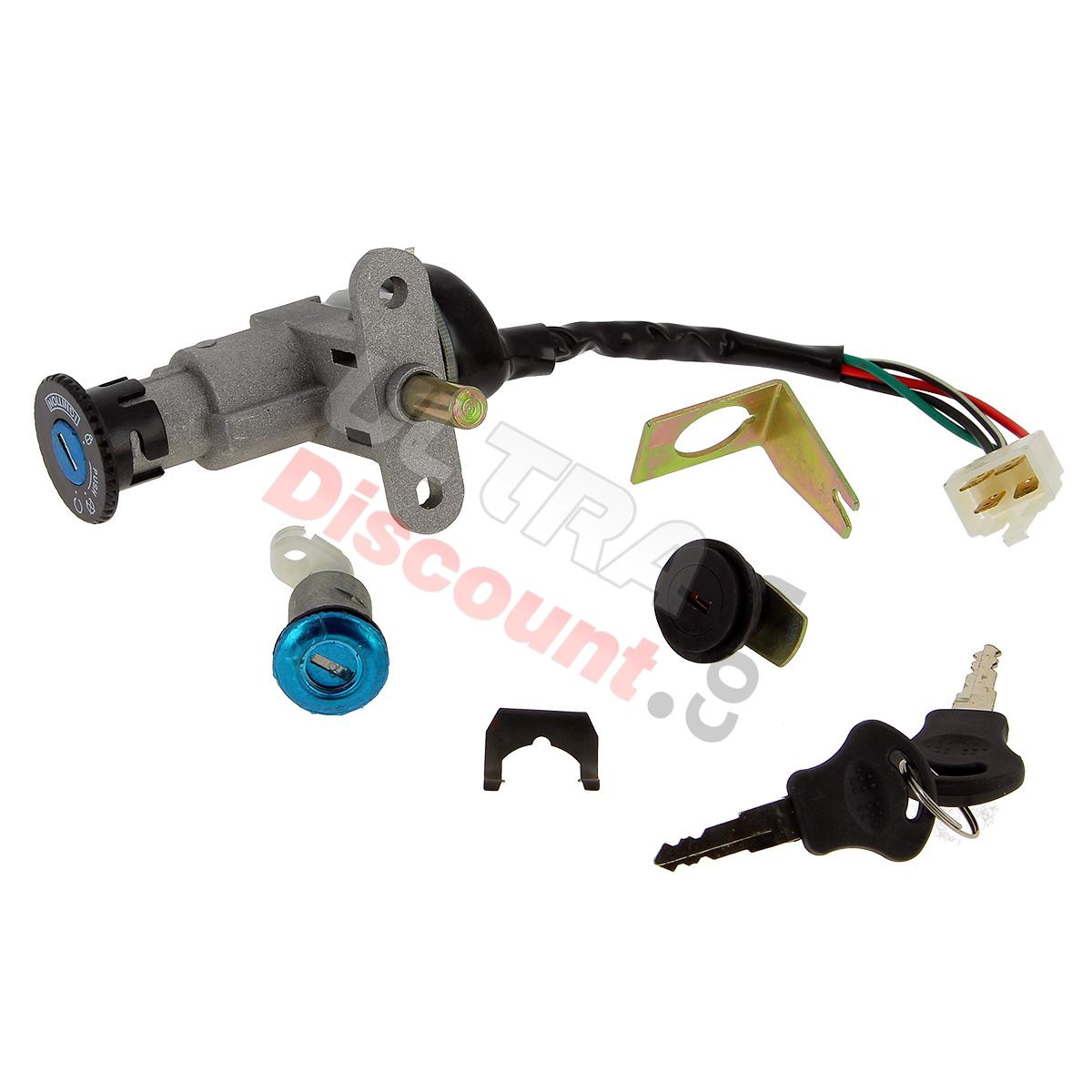 Blocchetto accensione completo per scooter Baotian BT49QT-9 (Tipo 1), Ricambi Baotian BT49QT-9