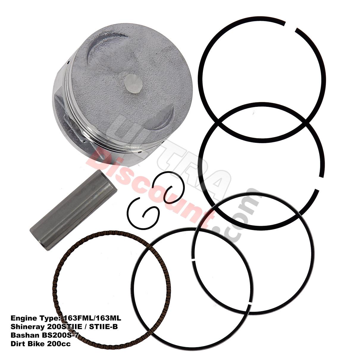 Kit pistone 63.5mm per Quad Bashan 200cc (BS200S-7), Ricambi quad Bashan 200cc BS200S7