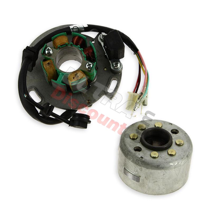 Sistema avviamento + statore per motore 140cc Lifan Alta Qualità, Ricambi Pit Bike Sistema avviamento + statore per motore 140cc Lifan Alta Qualità, Ricambi Pit Bike