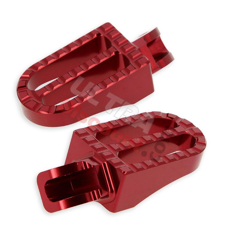 Pedane poggiapiedi Tuning in alluminio per YAMAHA PW80 (rosse), ricambi YAMAHA PW80