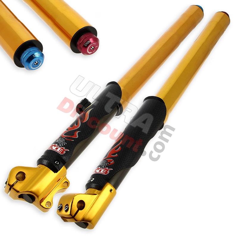 Steli forcella di Alta Qualità 600mm, asse di 12mm - Oro, Ricambi Pit Bike