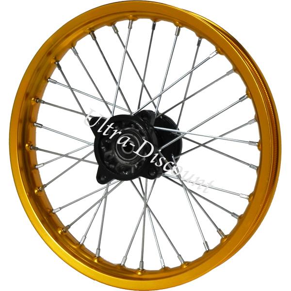 Cerchio anteriore 14'' per Pit Bike (oro), Ricambi Pit Bike Cerchio anteriore 14'' per Pit Bike (oro), Ricambi Pit Bike