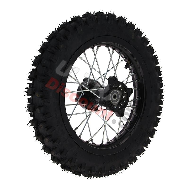Ruota posteriore 12'' per Pit Bike AGB29 (nera), Ricambi Pit Bike