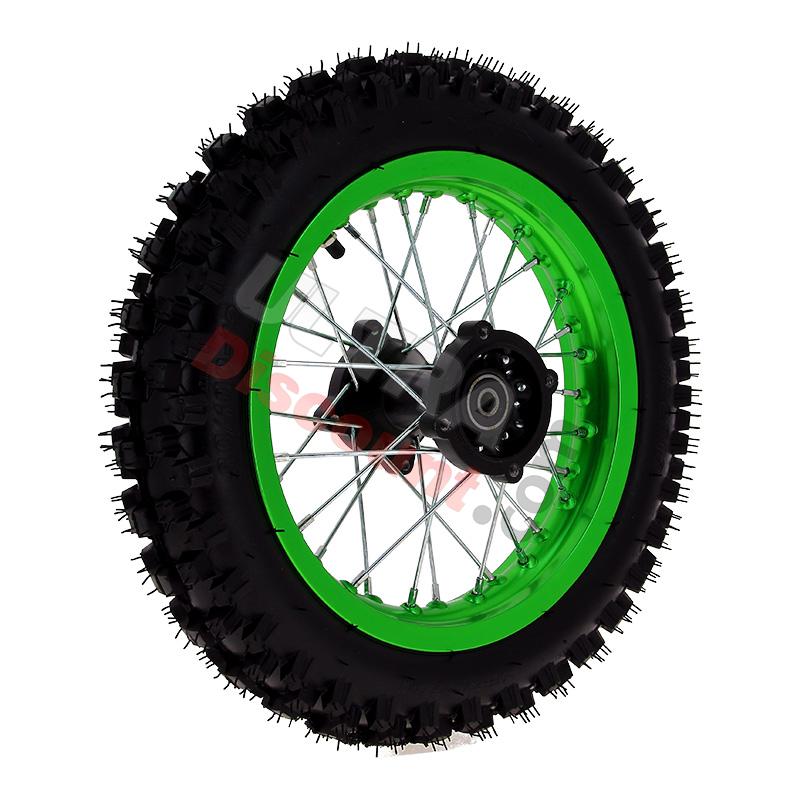 Ruota posteriore 12'' per Pit Bike AGB29 (verde), Ricambi Pit Bike