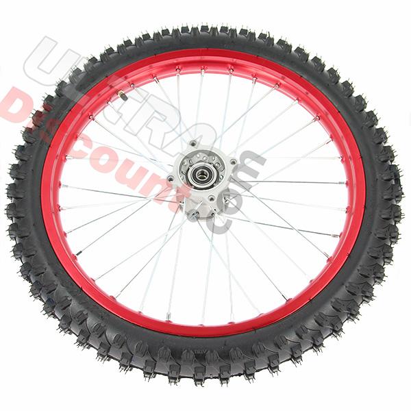 Ruota anteriore 19'' per Pit Bike AGB30 (rossa), Ricambi Pit Bike