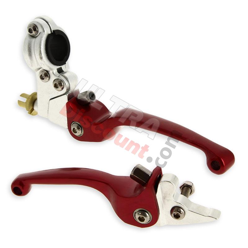 Coppia di leve per Pit Bike in alluminio UD Racing (rossa), Ricambi Pit Bike Coppia di leve per Pit Bike in alluminio UD Racing (rossa), Ricambi Pit Bike