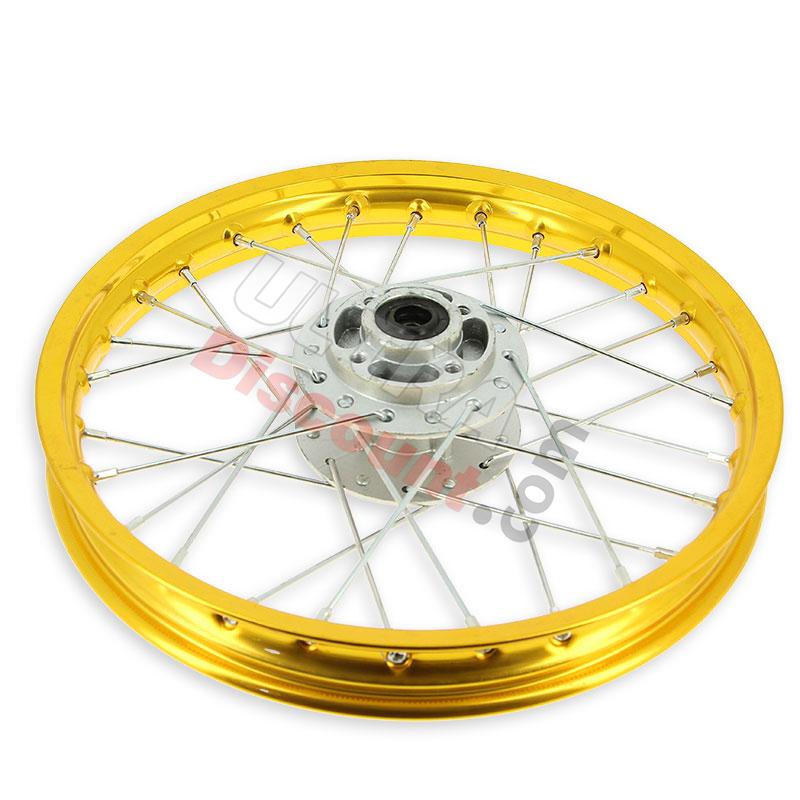 Cerchio anteriore 14'' per Pit Bike AGB27 (tipo 1, oro), Ricambi Pit Bike Cerchio anteriore 14'' per Pit Bike AGB27 (tipo 1, oro), Ricambi Pit Bike
