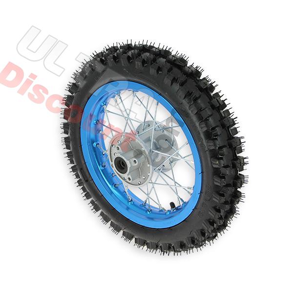 Ruota posteriore 12'' completa per Pit Bike AGB27 (bBlu chiaro tacchetti da 12 mm), Ricambi Pit Bike