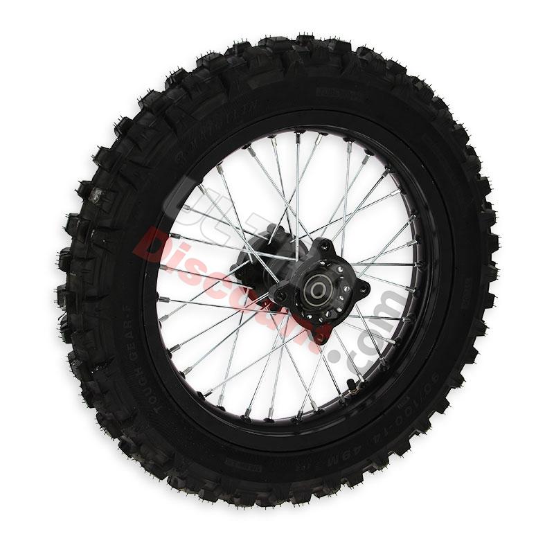 Ruota posteriore 14'' per Pit Bike AGB30 (nera), Ricambi Pit Bike Ruota posteriore 14'' per Pit Bike AGB30 (nera), Ricambi Pit Bike