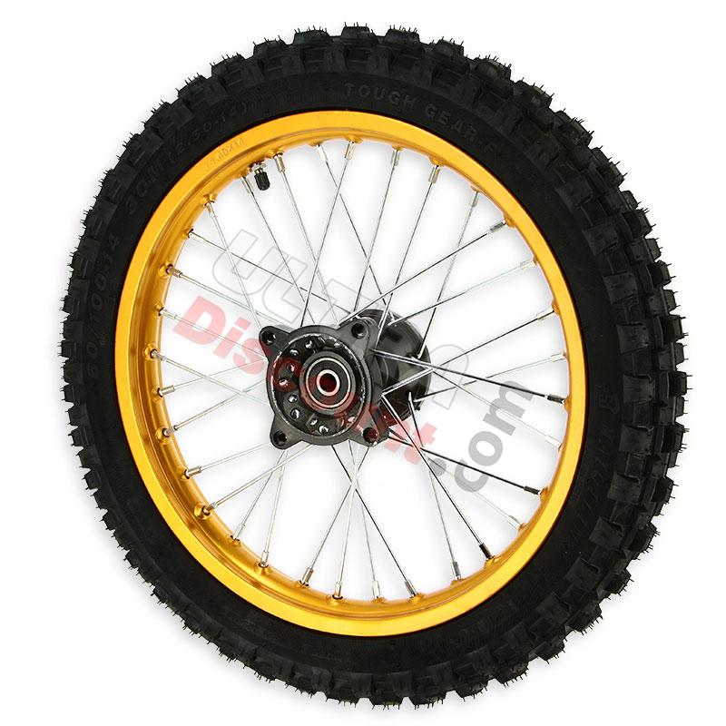 Ruota anteriore 14'' per Pit Bike AGB29 (oro), Ricambi Pit Bike