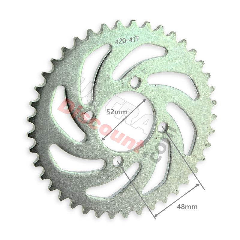 Corona rinforzata a 41 denti per Pit Bike (tipo 2, 420), Ricambi Pit Bike