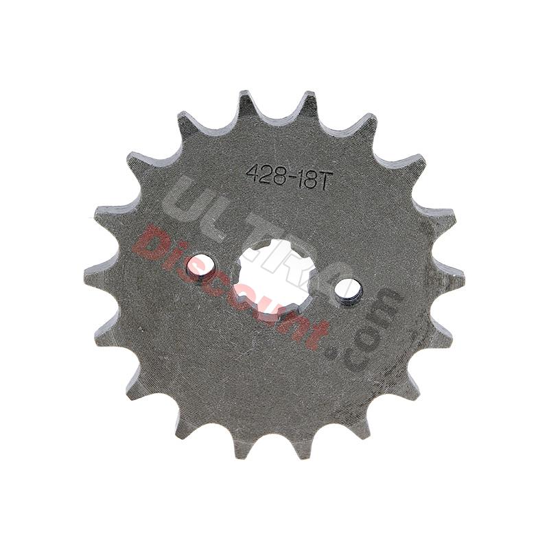 Pignone rinforzato a 18 denti Per Pit Bike (428 : Ø:17mm), Ricambi Pit Bike