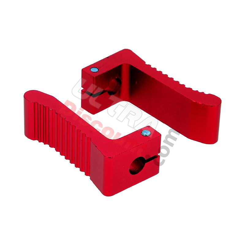Pedane poggiapiedi in alluminio (rosse), Ricambi Mini Moto