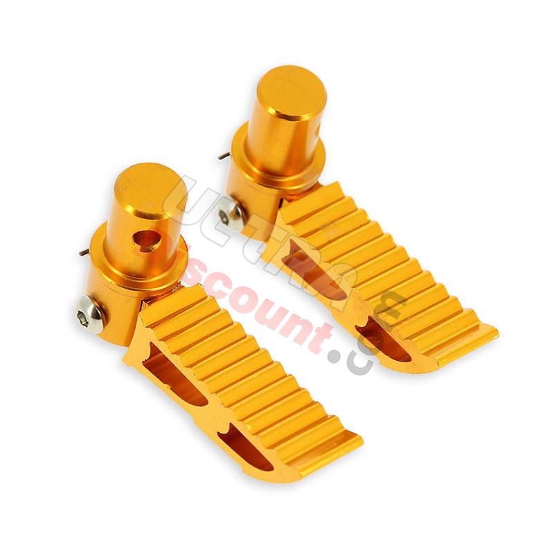 Pedane poggiapiedi Tuning in color oro typo3 per Pocket Bike, Ricambi Mini Moto