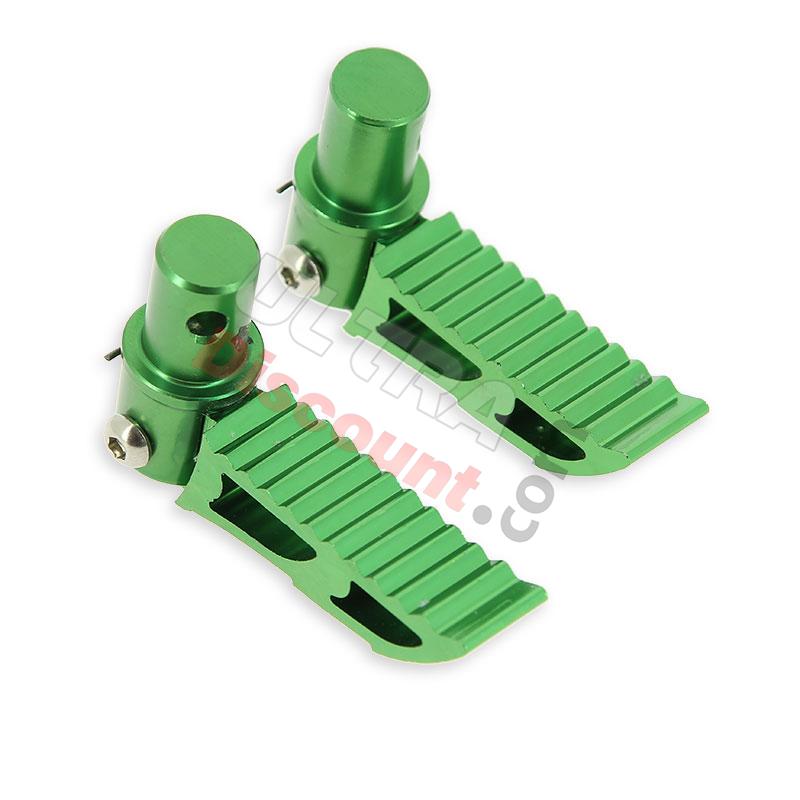 Pedane poggiapiedi Tuning in verde typo3 per Pocket Bike, Ricambi Mini Moto