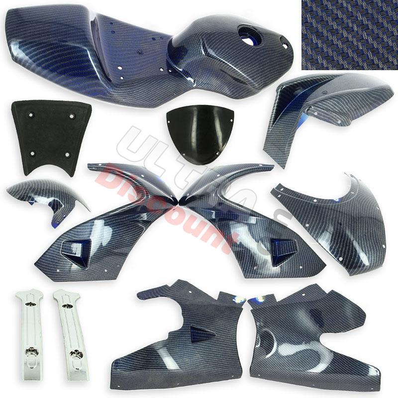 Carena Carbonio Special Edition per mini 47-49cc (blu), Ricambi Mini Moto