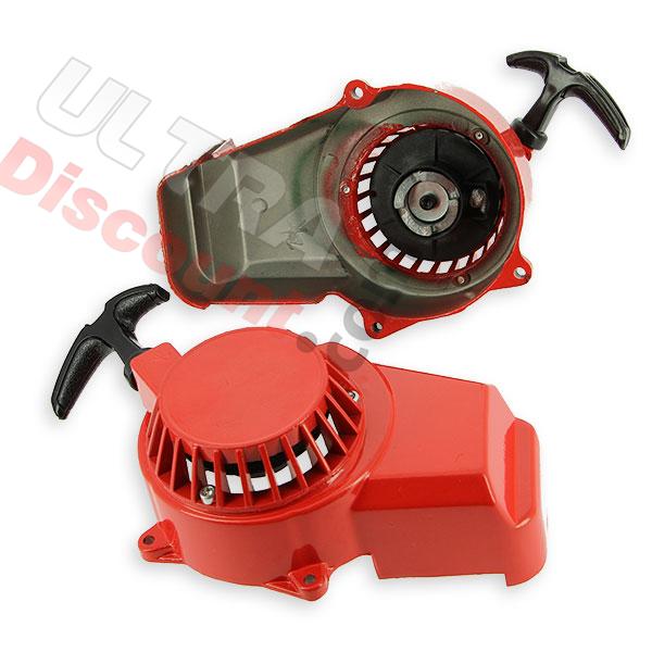 Avviamentoper mini moto supermotard a strappo in alluminio + Pignone in alluminio - Rojo, Ricambi pocket supermoto
