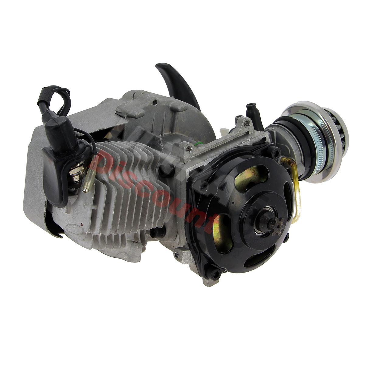 Motore mini moto 49cc + avviamento a strappo alu + filtro Racing (tipo 2), Ricambi Moto Nitro